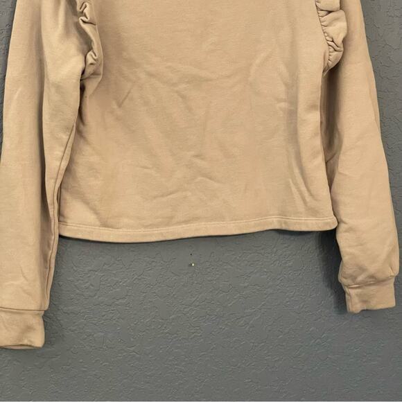 Zara S gray long sleeve blouse ruffle crewneck kawaii pastel girlhoodcore solid - Picture 7 of 7